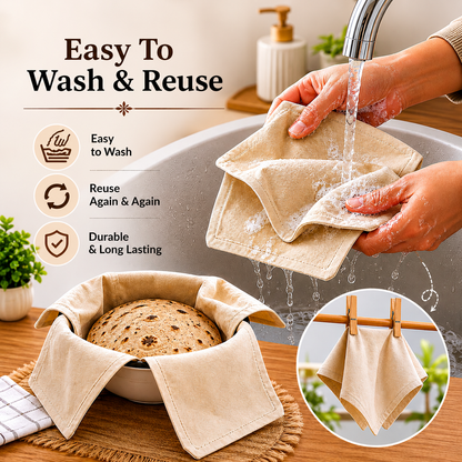 Premium Cotton Double Layer Roti Clothes Wrap with Flaps copy