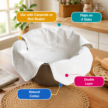 Premium Cotton Double Layer Roti Clothes Wrap with Flaps copy