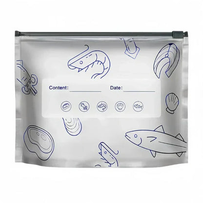 Air-Tight Foil Storage Zip Bags – Reusable with Label
