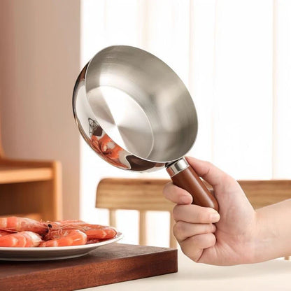 Mini Steel Pot with Wooden Handle