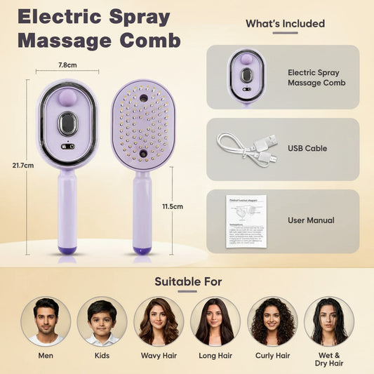4-in-1 Hair Growth Scalp Massager & Steam Detangling Brush | 1-Year Warranty | Upgraded