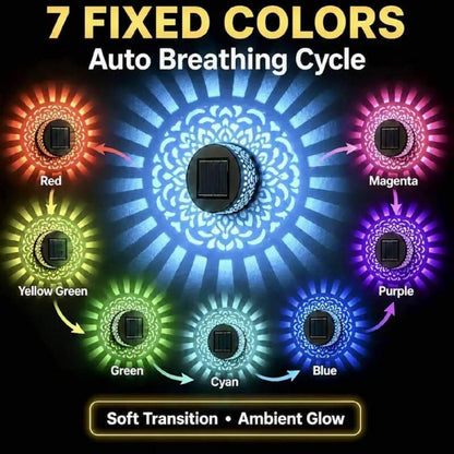 Solar Mandala Projection Light | 7-Color Changing Waterproof Light