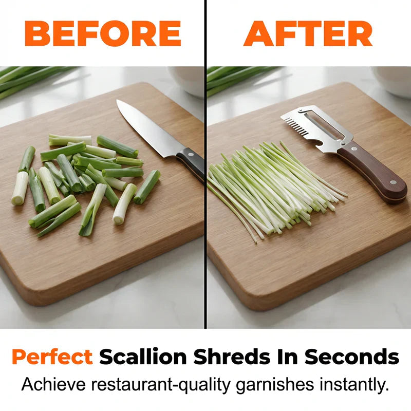 3-in-1 Multifunctional Peeler Knife with Bottle Opener & Wooden Handle
